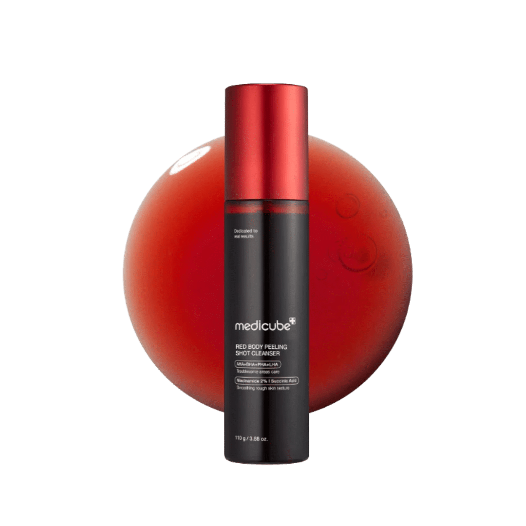 2026/04/179219.png medicube Red Acne Body Peeling Shot - 110g | ميدي كيوب مقشر الجسم الاحمر - الصورة 1