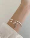 ⁦سوار بنسيل قابل للتعديل مزين بفيونكة وموجة، جذاب للنساء للاستخدام اليومي والحفلات والمناسبات⁩ - الصورة ⁦2⁩