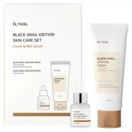 مجموعة العناية بالبشرة iUNIK Black Snail Edition التي تحتوي على مرطب وسيروم