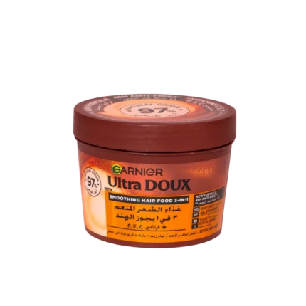 غارنييه الترا دو ماسك غذاء الشعر بجوز الهند 3 في 1 للشعر الجاف والمجعد - 390 مل | Garnier Ultra Doux Smoothing Coconut 3-In-1 Hair Food For Frizzy Hair - 390ml