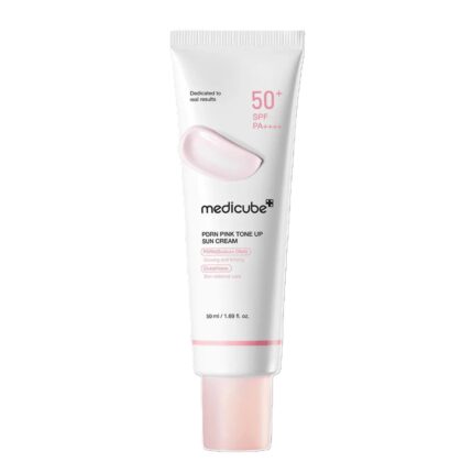 EDICUBE PDRN Pink Tone Up Sun Cream 50ml كريم شمسي متعدد الوظائف من ميدكيوب