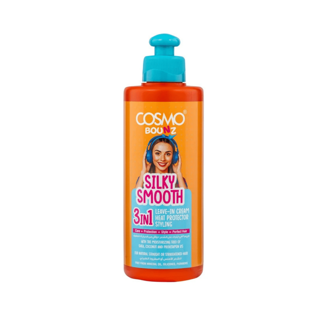 ⁦COSMO 3IN1 LEAVE IN CREAM SILK SMOOTH BZ - 250ml | كوزمو كريم 3 في 1 للشعر حريري النعومة - 250 مل⁩ - الصورة ⁦1⁩