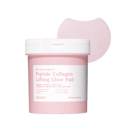 COSRX One Step Original Peptide Collagen Lifting Glow Pad 100 Pads - 300ml | كوزركس وسادات لترطيب وشد البشرة بالكولاجين 100 وسادة - 300 مل